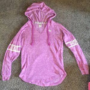 Pink Victoria’s Secret pullover. XS